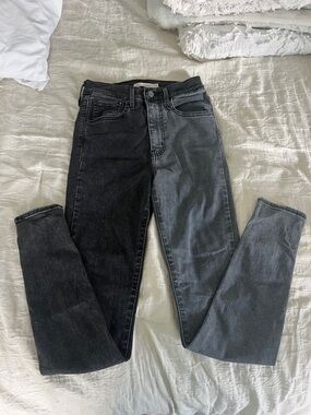 Two-Tone Black/Grey Slim Jeans